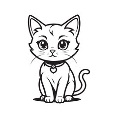 Cute cat vector cartoon illustration mascot icon isolated 