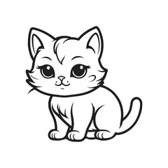 Cute cat vector cartoon illustration mascot icon isolated 