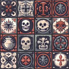 seamless pattern of tile, wallpaper, floor. decorate interior design