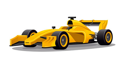An lonely race car on a white background