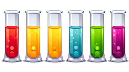 A solitary test tube against a stark white background