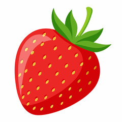 Ripe strawberry vector illustration isolated white background 