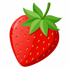 Obraz premium Ripe strawberry vector illustration isolated white background 