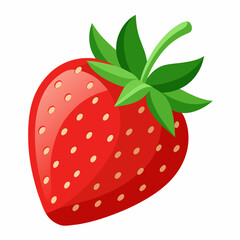 Ripe strawberry vector illustration isolated white background 