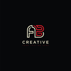 AB Letter Logo, Initial Letter AB Logo Vector Design Simple Logo Template