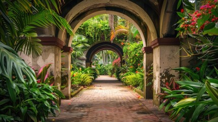 Enchanted Stairway to a Verdant Garden