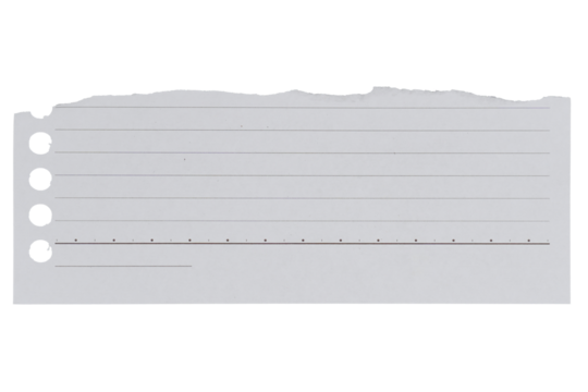 Scrap ripped line paper isolated transparent