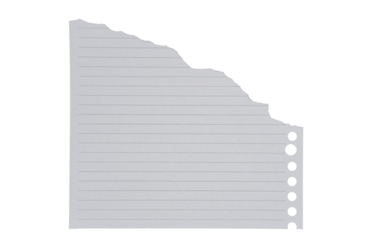 Scrap ripped line paper isolated transparent