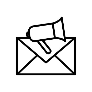 recommend clip art: Broadcast mail line icon. E-mail icon. Message and email icon isolated on white background. Transparent background, minimalist symbol. Vector images