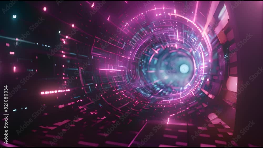 Poster HUD viewfinder interference. Holographic VHS noise background in a futuristic HUD video. Digital technology plexus lines background. Technology HUD template. Frame HUD element.