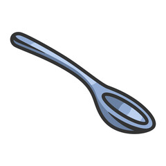 Illustration of cooking spoon. Stylized kitchen and restaurant utensil.