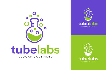 lab glass tube logo, laboratory, chemistry