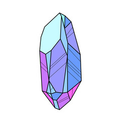 Illustration of crystal or mineral. Jewelry precious or semiprecious gem stone.