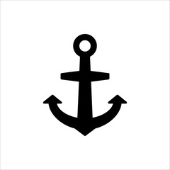 Anchor vector icon, simple illustration graphic doodle black design