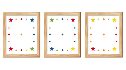 wooden frame without any content, isolated on a white background