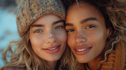 Fototapeta premium A portrait of a couple in a loving relationship who identify as lesbian and belong to the LGBTQ+ community..stock photo