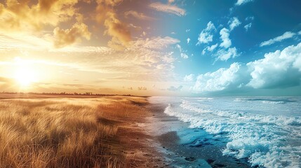 A visual representation of changing climate patterns, highlighting temperature and weather variations.