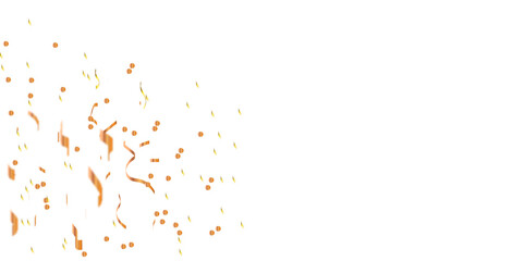 Abstract golden confetti falling down bokeh glitter and zigzag ribbon on transparent background. Design for holyday and celebration background. Vector illustration.