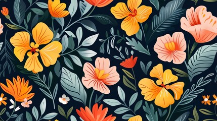 Unique floral seamless pattern for textile and fabric design