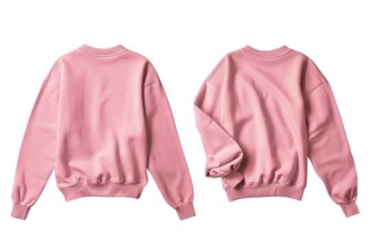 A pink sweater with a transparent background. A sweater that can be worn in winter. Snow and Christmas season.