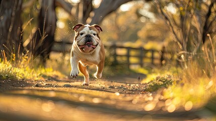 The Wild Dash of a Brown and White Dog