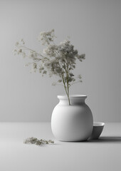 Clean white background with soft gray shadows, This creates a neutral setting that makes any product stand out, ideal for tech gadgets or sleek, modern items