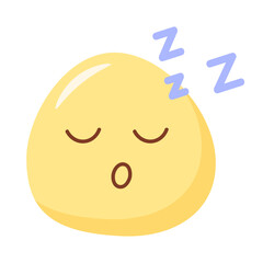 Sleeping face emoji icon in flat style