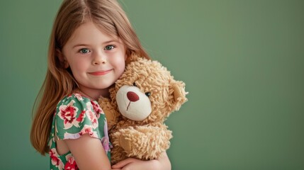 Girl Holding Her Teddy Bear