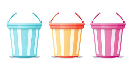 Isolated colorfu bucket on a background of pure white