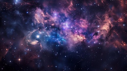 Obraz premium Starry Expanse with Nebulae in Space