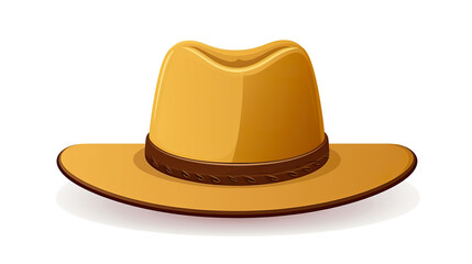 An lonely cowboy hat on a white background