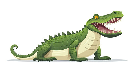Obraz premium Isolated crocodile on a stark white background