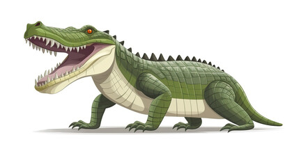 Obraz premium Isolated crocodile on a stark white background