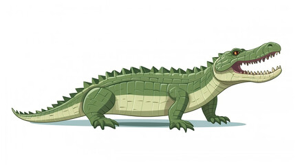 Obraz premium Isolated crocodile on a stark white background