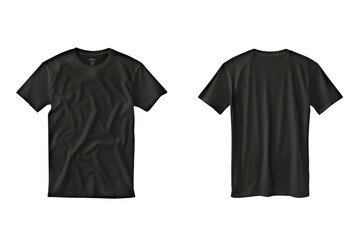 A plain black t-shirt lying on a transparent background. A blank t-shirt that you can use as a promotional design container. Blank t-shirts that you can take for your design materials.