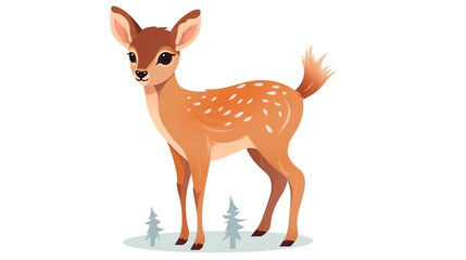 Obraz premium Adorable deer solitary against a stark white background
