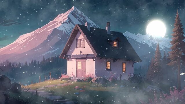house in the woods looping video