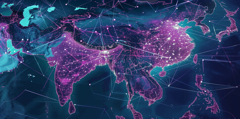Mapping the Digital Landscape, China and India in the Asian Network of Connectivity, High-Speed Data Transfer, and Cyber Technology for Information Exchange and Telecommunication
