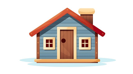 Isolated doghouse against a stark white background