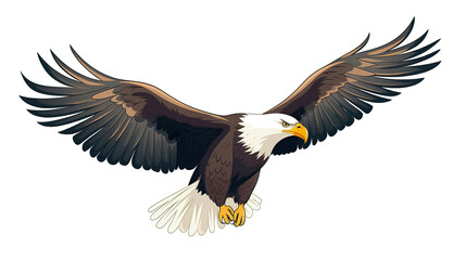 Obraz premium An lone eagle soaring over a blank white background