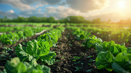 Revolution in agriculture, high-tech farming methods like vertical farms and hydroponics in a sustainable environment