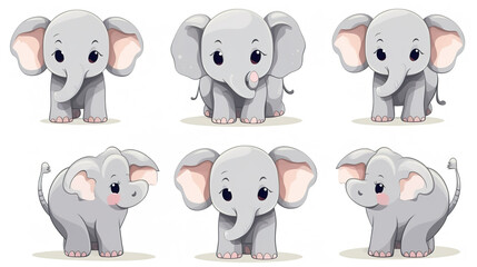 Fototapeta premium elephant solitary against a stark white background