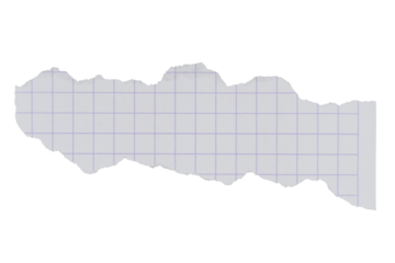 Scrap ripped strimmin grid paper isolated transparent