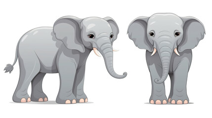 Fototapeta premium elephant solitary against a stark white background