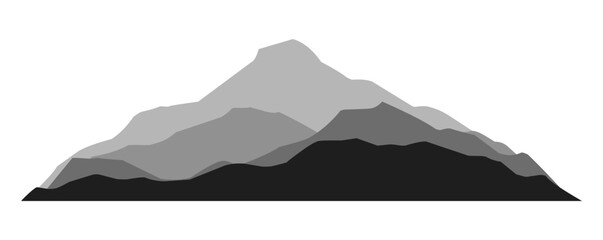 Gradient mountain landscape silhouette travel hill hiking Illustration vector