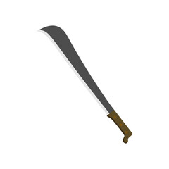 hawkbill flat design vector illustration isolated on white background. Melee weapon of hunter in jungle. Combat weapon blades. Trapper sword and hunter knife blades.