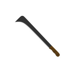 hawkbill flat design vector illustration isolated on white background. Melee weapon of hunter in jungle. Combat weapon blades. Trapper sword and hunter knife blades.