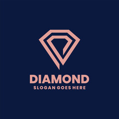 Vector diamond line art logo 