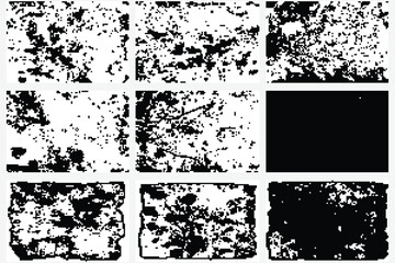 Fototapeta premium Set of old grunge crumpled papers backgrounds overlays, textured dirty wrinkled papers backgrounds textures with dust particles.
