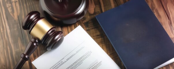 Passport and a citizenship certificate on a wooden desk, with a gavel beside, legal and immigration concept